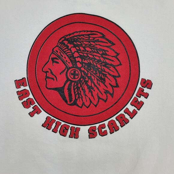 Vintage 80s East High Scarlets Sweatshirt M/L 20x23 Cropped - Picture 3 of 12